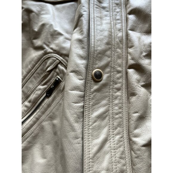 Vintage Wilsons Men’s Sz XL Leather Light Brown Leather Jacket Button Front RARE - Picture 14 of 16